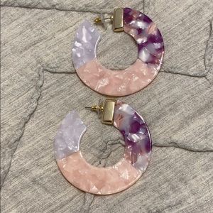 Anthro Baublebar Dessa Colorblock Hoop Earrings